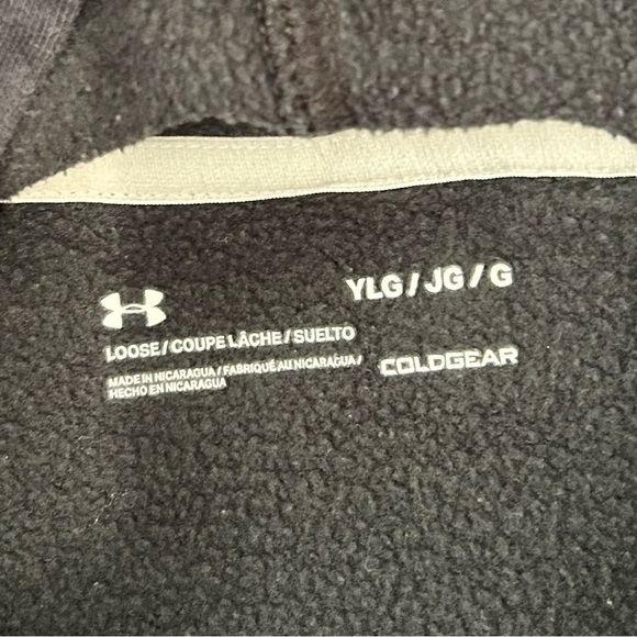 Under Armour Boys Faded Black Camo Hoodie Sweatshirt Youth Large Pocket Unisex - Picture 7 of 8